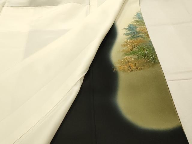 平和屋着物■豪華黒留袖　作家物　霞取り風景文　暈し染め　金彩　正絹　逸品　AABK5823sx