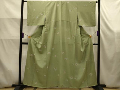 平和屋着物■上質な小紋　草花文　金彩　正絹　逸品　AABK5826sx