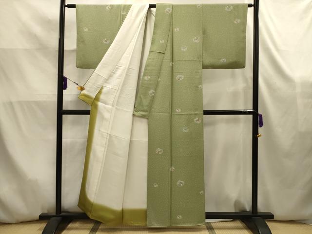 平和屋着物■上質な小紋　草花文　金彩　正絹　逸品　AABK5826sx