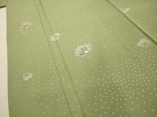 平和屋着物■上質な小紋　草花文　金彩　正絹　逸品　AABK5826sx