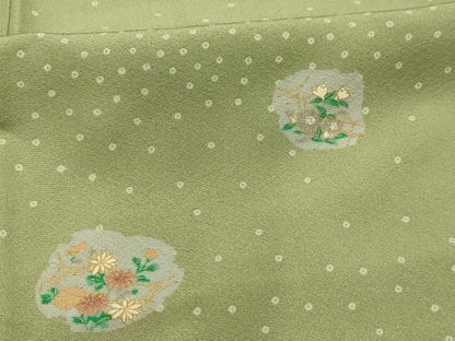 平和屋着物■上質な小紋　草花文　金彩　正絹　逸品　AABK5826sx