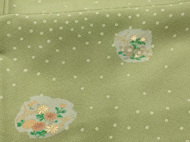 平和屋着物■上質な小紋　草花文　金彩　正絹　逸品　AABK5826sx