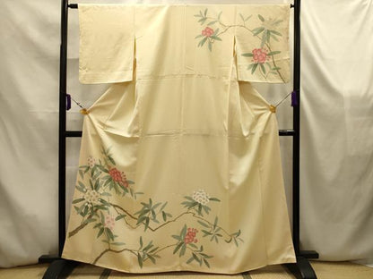 平和屋着物■訪問着　刺繍　枝花文　正絹　逸品　AABK5828sx