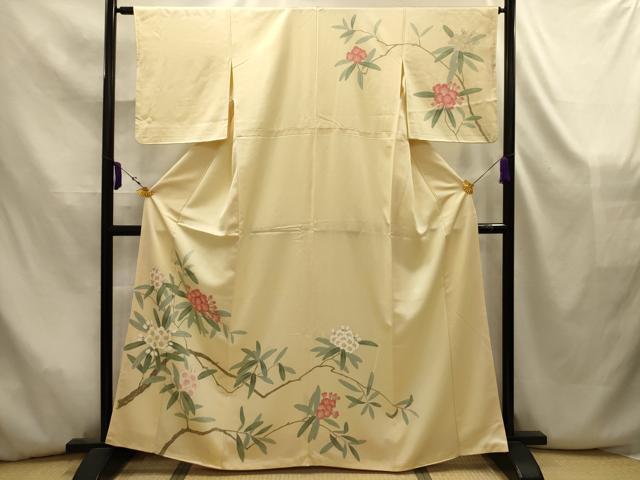 平和屋着物■訪問着　刺繍　枝花文　正絹　逸品　AABK5828sx