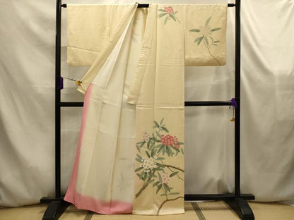 平和屋着物■訪問着　刺繍　枝花文　正絹　逸品　AABK5828sx
