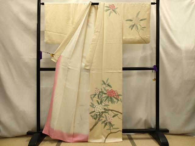 平和屋着物■訪問着　刺繍　枝花文　正絹　逸品　AABK5828sx