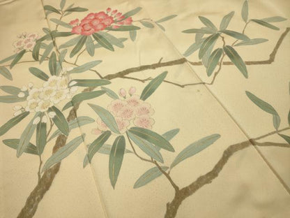 平和屋着物■訪問着　刺繍　枝花文　正絹　逸品　AABK5828sx