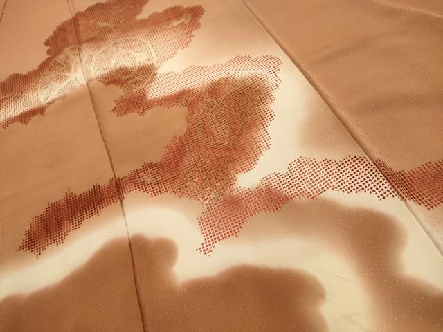 平和屋着物■中国三大刺繍　汕頭刺繍　スワトウ刺繍　訪問着　花鼓雲霞文　暈し染め　正絹　逸品　AABK5829sx
