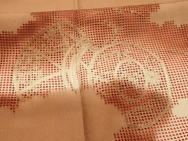 平和屋着物■中国三大刺繍　汕頭刺繍　スワトウ刺繍　訪問着　花鼓雲霞文　暈し染め　正絹　逸品　AABK5829sx