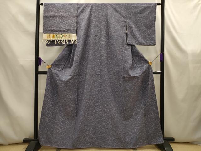 平和屋着物■結城紬　松葉文　証紙付き　正絹　逸品　AABK5831sx