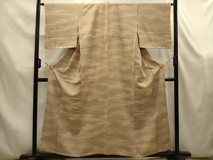 平和屋着物■上質な小紋　お召ちりめん　七彩　雲海ぼかし　反端付き　正絹　逸品　AABK5834sx