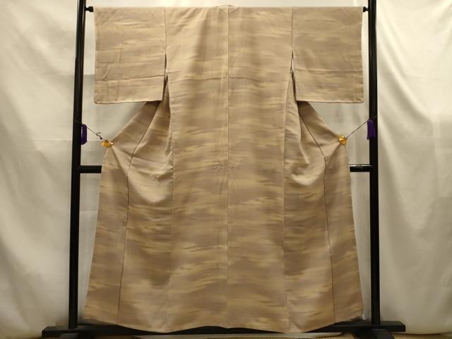 平和屋着物■上質な小紋　お召ちりめん　七彩　雲海ぼかし　反端付き　正絹　逸品　AABK5834sx