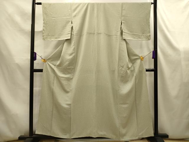 平和屋着物■上質な紬　無地威吹雪友禅　利休好み　霞文　反端付き　正絹　逸品　AABK5835sx