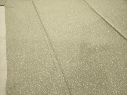 平和屋着物■上質な紬　無地威吹雪友禅　利休好み　霞文　反端付き　正絹　逸品　AABK5835sx