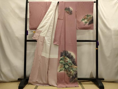 平和屋着物■訪問着　手描き　風景文　暈し染め　正絹　逸品　AABK5836sx