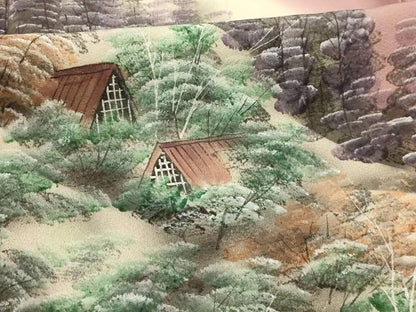 平和屋着物■訪問着　手描き　風景文　暈し染め　正絹　逸品　AABK5836sx