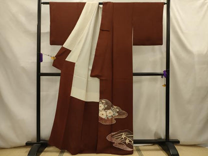 平和屋着物■豪華色留袖　霞取り花文　金銀彩　正絹　逸品　AABK5837sx