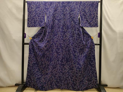 平和屋着物■上質な小紋　絞り　草花文　正絹　逸品　AABK5838sx