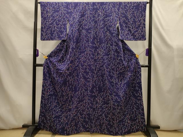 平和屋着物■上質な小紋　絞り　草花文　正絹　逸品　AABK5838sx