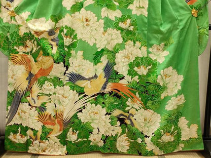 平和屋着物■豪華振袖　駒刺繍　花鳥文　金彩　正絹　逸品　AABK5840sx