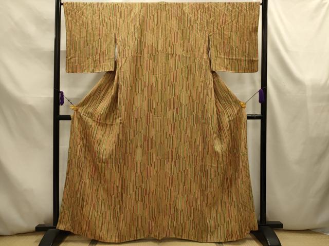 平和屋着物■上質な小紋　菱間道　正絹　逸品　AABK5844sx