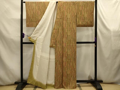 平和屋着物■上質な小紋　菱間道　正絹　逸品　AABK5844sx