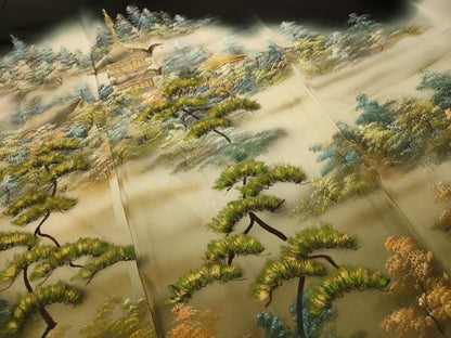 平和屋着物■豪華黒留袖　作家物　風景文　暈し染め　金彩　正絹　逸品　AABK5845sx