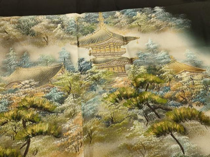 平和屋着物■豪華黒留袖　作家物　風景文　暈し染め　金彩　正絹　逸品　AABK5845sx