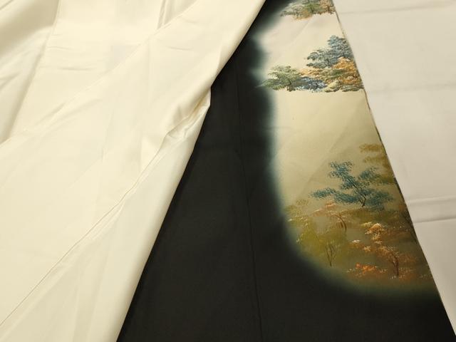 平和屋着物■豪華黒留袖　作家物　風景文　暈し染め　金彩　正絹　逸品　AABK5845sx