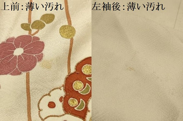 平和屋着物■訪問着　花蝶文　金彩　正絹　逸品　AABK5848sx