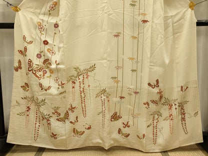 平和屋着物■訪問着　花蝶文　金彩　正絹　逸品　AABK5848sx