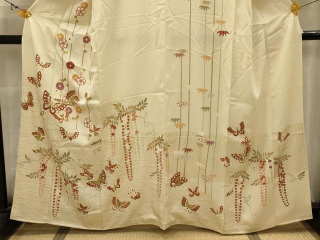 平和屋着物■訪問着　花蝶文　金彩　正絹　逸品　AABK5848sx