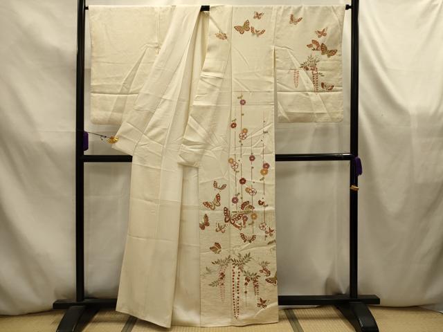 平和屋着物■訪問着　花蝶文　金彩　正絹　逸品　AABK5848sx