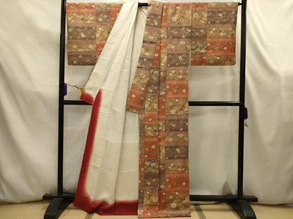 平和屋着物■上質な小紋　草花文　暈し染め　金彩　正絹　逸品　AABK5849sx
