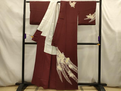平和屋着物■訪問着　蘇州刺繍　枝垂れ花文　金彩　正絹　逸品　AABK5851sx
