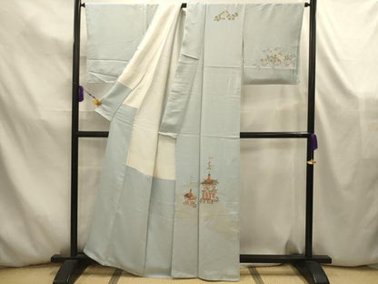 平和屋着物■訪問着　寿光織　山車文　金糸　正絹　逸品　AABK5854sx