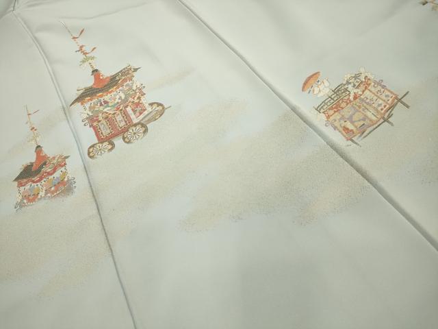 平和屋着物■訪問着　寿光織　山車文　金糸　正絹　逸品　AABK5854sx