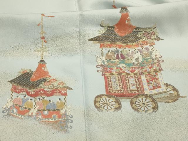 平和屋着物■訪問着　寿光織　山車文　金糸　正絹　逸品　AABK5854sx