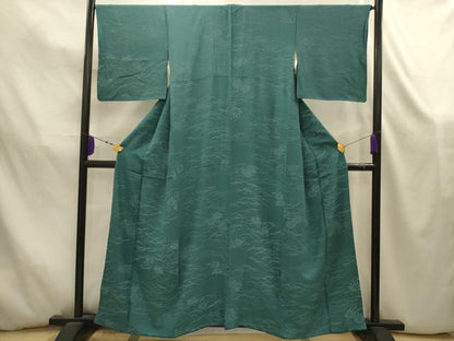 平和屋着物■上質な小紋　雪芝花文　正絹　逸品　AABK5856sx