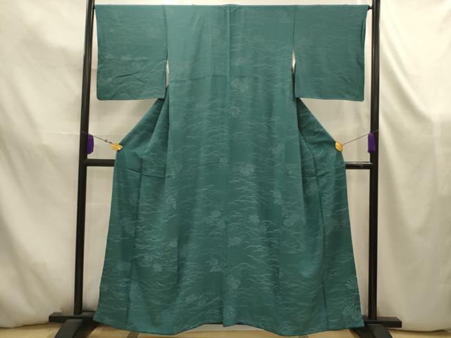 平和屋着物■上質な小紋　雪芝花文　正絹　逸品　AABK5856sx