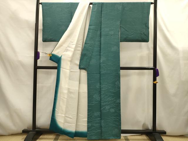 平和屋着物■上質な小紋　雪芝花文　正絹　逸品　AABK5856sx