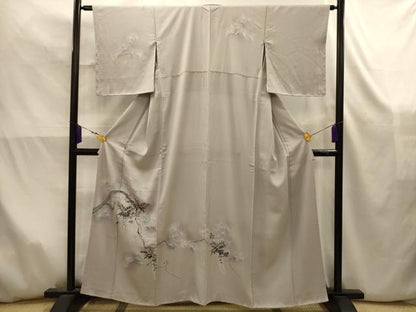 平和屋着物■訪問着　友禅　松　藤花房　暈し染め　正絹　逸品　AABK5860sx