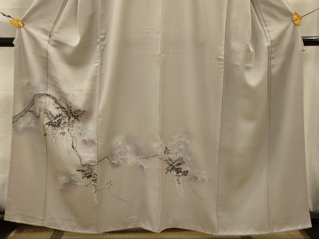 平和屋着物■訪問着　友禅　松　藤花房　暈し染め　正絹　逸品　AABK5860sx