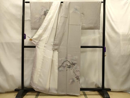 平和屋着物■訪問着　友禅　松　藤花房　暈し染め　正絹　逸品　AABK5860sx
