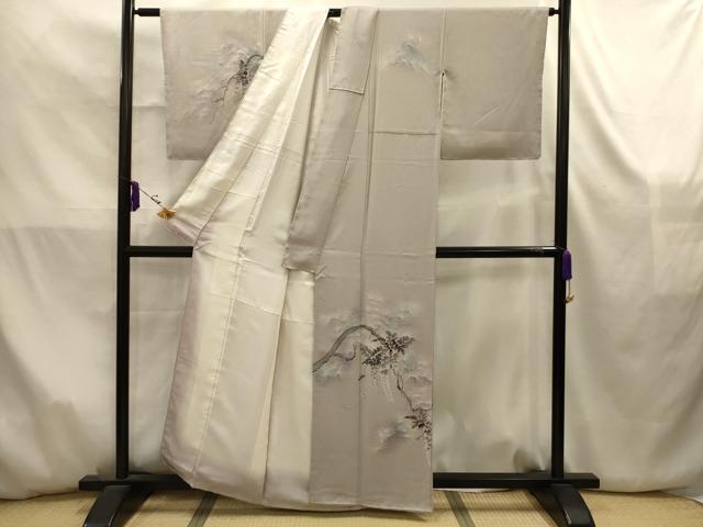 平和屋着物■訪問着　友禅　松　藤花房　暈し染め　正絹　逸品　AABK5860sx