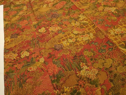 平和屋着物■上質な小紋　花鳥文　正絹　逸品　AABK5865sx