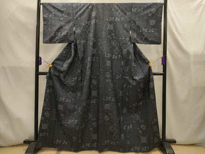 平和屋着物■小紋　色紙重ね花文　AABK5867sx