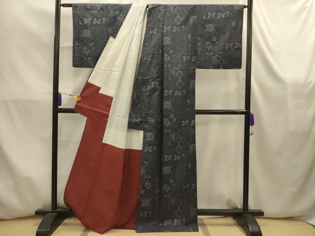 平和屋着物■小紋　色紙重ね花文　AABK5867sx