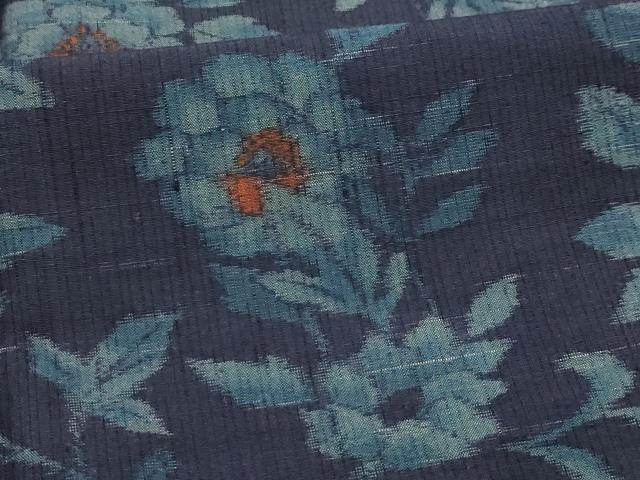 平和屋着物■上質な紬　草花文　正絹　逸品　AABK5873sx
