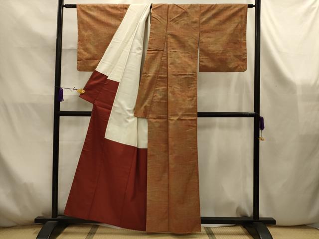 平和屋着物■上質な紬　霞文　正絹　逸品　AABK5884sx